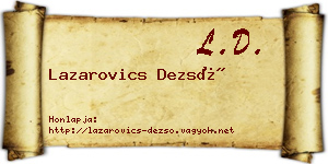 Lazarovics Dezső névjegykártya