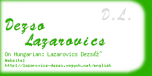 dezso lazarovics business card